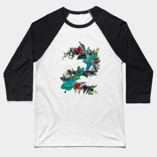 New Zealand Map - Paua Baseball T-Shirt